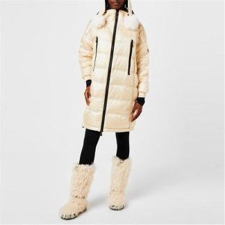 MONCLER GRENOBLE Rochelair Long Down Jacket Women Beige 20G  for sale