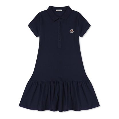 MONCLER Girls Polo Shirt Dress Kids Polo Dresses Navy 773 for sale