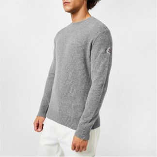 MONCLER Girocollo Tricot Jumper Men Jumpers Grey 935 for sale