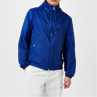 MONCLER Grimpeurs Logo Hooded Jacket Men Bomber Jackets - Midweight Blue 75N for sale