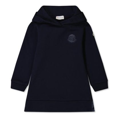 MONCLER Hooded Logo Dress Girls Kids Hoodie Dresses Navy 778 for sale