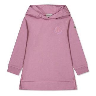 MONCLER Hooded Logo Dress Girls Kids Hoodie Dresses Pink 527 for sale