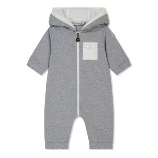 MONCLER Hooded Romper Suit Kids Grey 980  for sale