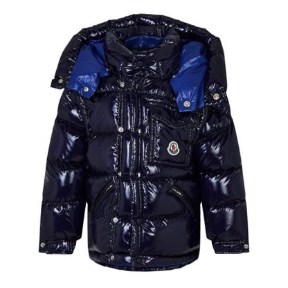 MONCLER Karakorum Short Down Jacket Juniors Kids Puffer Jackets - Heavyweight Navy 7A9 for sale