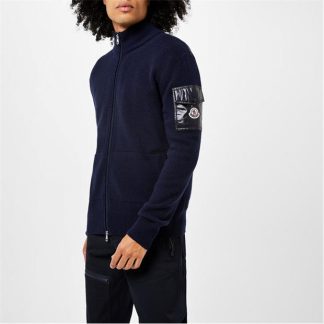 MONCLER Knit Zip Up Cardigan Men Blue 750  for sale