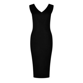 MONCLER Knitted Midi Dress Women Black 999  for sale