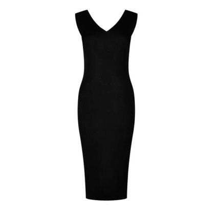 MONCLER Knitted Midi Dress Women Black 999  for sale