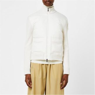 MONCLER Knitted Panel Cardigan Women Cream 04A  for sale