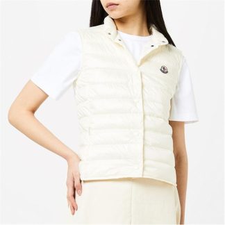 MONCLER Laine Gilet Women Gilets - Lightweight White 034 for sale