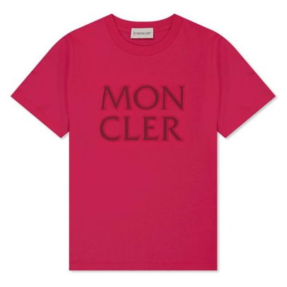 MONCLER Large Logo T Shirt Kids Pink 562  for sale