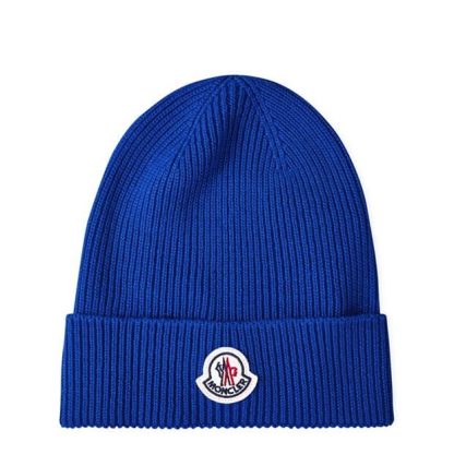 MONCLER Logo Beanie Unisex Beanies Royal 749 for sale