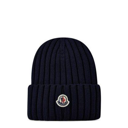 MONCLER Logo Beanie Women Beanies Navy 778 for sale