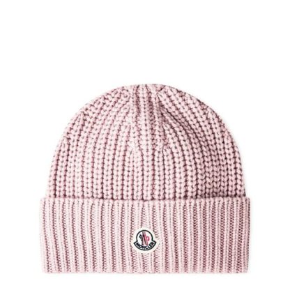 MONCLER Logo Beanie Women Beanies Pink 51A for sale