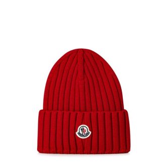 MONCLER Logo Beanie Women Beanies Red 455 for sale