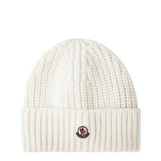 MONCLER Logo Beanie Women Beanies White 030 for sale