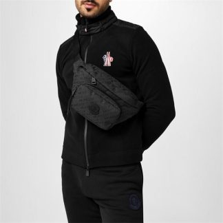 MONCLER Logo Bumbag Unisex Black 999  for sale