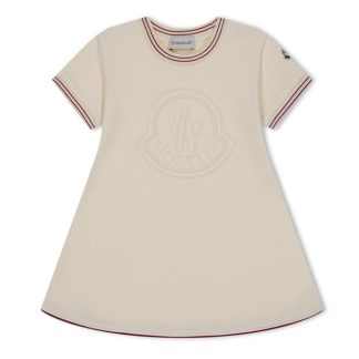 MONCLER Logo Dress With Contrasting Trims Junior Kids Cream 050  for sale