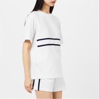 MONCLER Logo Stripe T-Shirt Women White 033  for sale