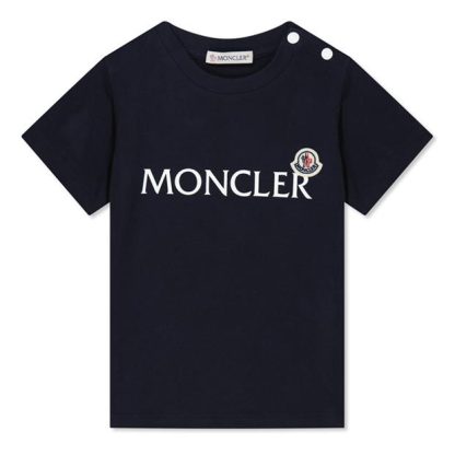 MONCLER Logo T-Shirt Infants Kids Regular Fit T-Shirts Navy 778 for sale