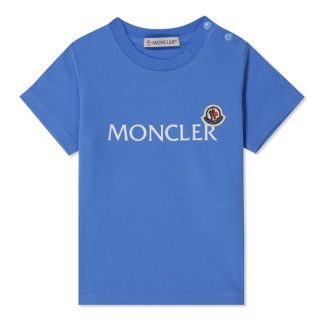 MONCLER Logo T-Shirt Infants Kids Regular Fit T-Shirts Pale Blue 707 for sale