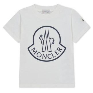 MONCLER Logo T-Shirt Juniors Kids White 034  for sale