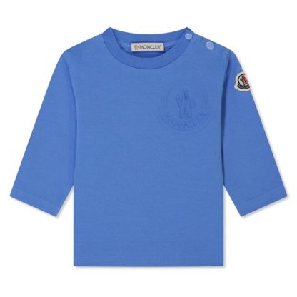 MONCLER Logo T-Shirt Kids Long Sleeve T-Shirts Blue 707 for sale