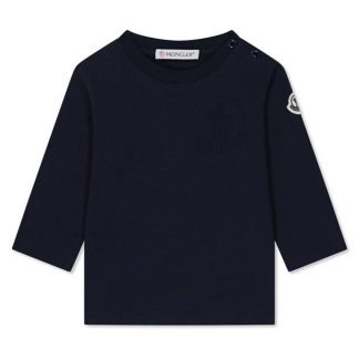 MONCLER Logo T-Shirt Kids Long Sleeve T-Shirts Blue 778 for sale