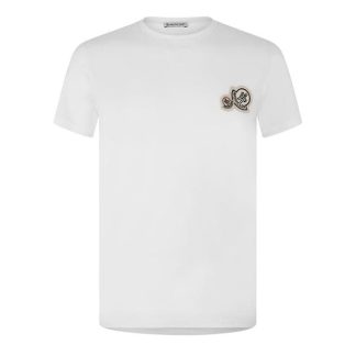 MONCLER Logo T-Shirt Men Regular Fit T-Shirts White 001 for sale