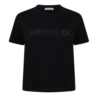 MONCLER Logo T Shirt Women Black 999  for sale