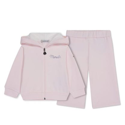 MONCLER Logo Tracksuit Infants Kids Pink 503  for sale