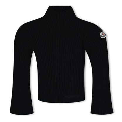 MONCLER Long Sleeve Turtleneck Top Juniors Kids Black 999  for sale