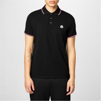 MONCLER Maglia Polo Shirt Men Short Sleeve Polos Black for sale