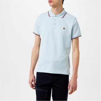 MONCLER Maglia Polo Shirt Men Short Sleeve Polos Sky 70C for sale