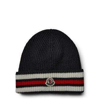 MONCLER Moncler Badge Beanie Jn34 Unisex Navy F70  for sale