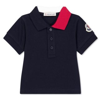 MONCLER Moncler Col Polo In44 Kids Short Sleeve Polos Navy 778 for sale