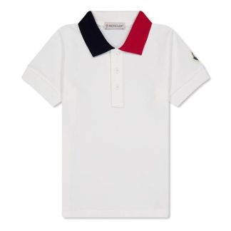 MONCLER Moncler Col Polo In44 Kids Short Sleeve Polos White 034 for sale