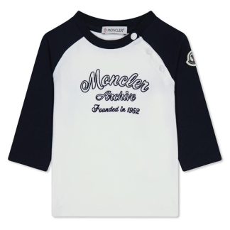 MONCLER Moncler LS T-Shirt In34 Kids White Navy F07  for sale