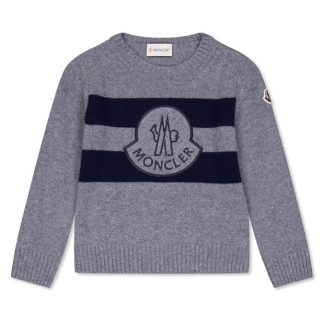 MONCLER Moncler Lgo Knit Crw Jn44 Kids Grey 988  for sale