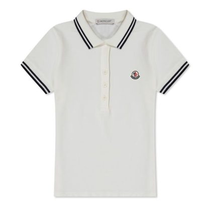 MONCLER Moncler Lgo Polo Jn32 Kids Short Sleeve Polos White 034 for sale