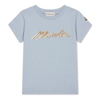 MONCLER Moncler Lgo Tee Jn44 Kids Regular Fit T-Shirts Blue 703 for sale