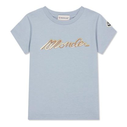 MONCLER Moncler Lgo Tee Jn44 Kids Regular Fit T-Shirts Blue 703 for sale