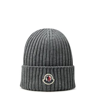 MONCLER Moncler Logo Beanie Jn44 Unisex Beanies Grey 981 for sale