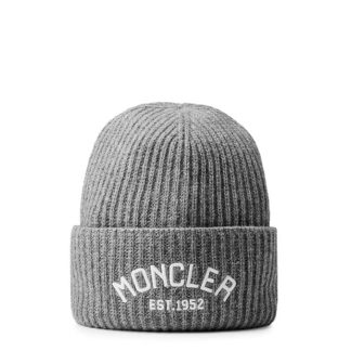 MONCLER Moncler Logo Beanie Jn44 Unisex Beanies Grey 988 for sale