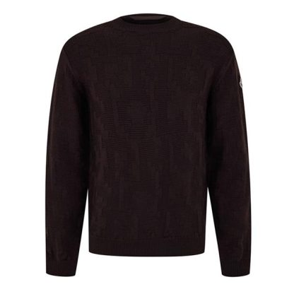 MONCLER Moncler Logo Knit Sn44 Men Dark Brown 687  for sale