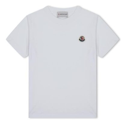 MONCLER Moncler Logo T Jn42 Kids Regular Fit T-Shirts White 001 for sale