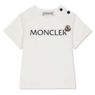 MONCLER Moncler Logo Tee In44 Kids Regular Fit T-Shirts White 034 for sale