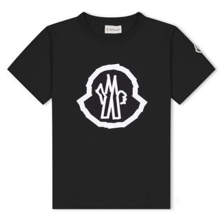 MONCLER Moncler Logo Tee Jn42 Kids Regular Fit T-Shirts Black 999 for sale