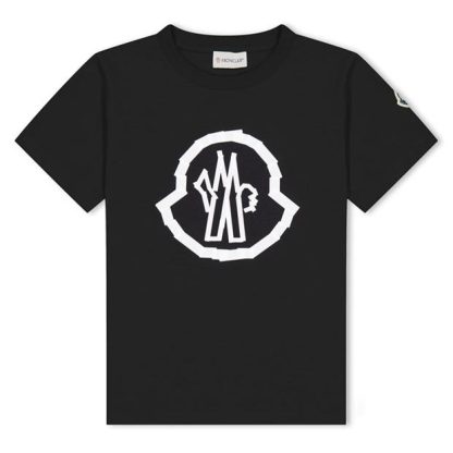 MONCLER Moncler Logo Tee Jn42 Kids Regular Fit T-Shirts Black 999 for sale