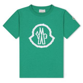 MONCLER Moncler Logo Tee Jn42 Kids Regular Fit T-Shirts Green 845 for sale