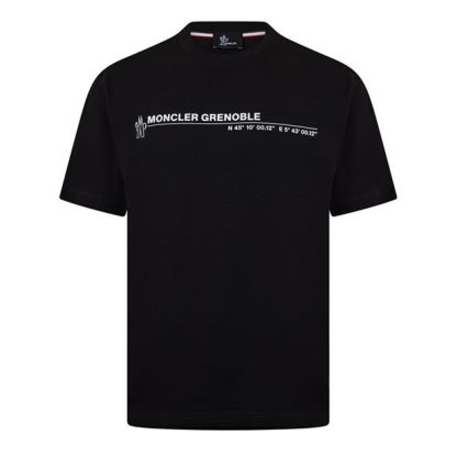 MONCLER Moncler Logo Tee Sn44 Men Regular Fit T-Shirts Black 999 for sale